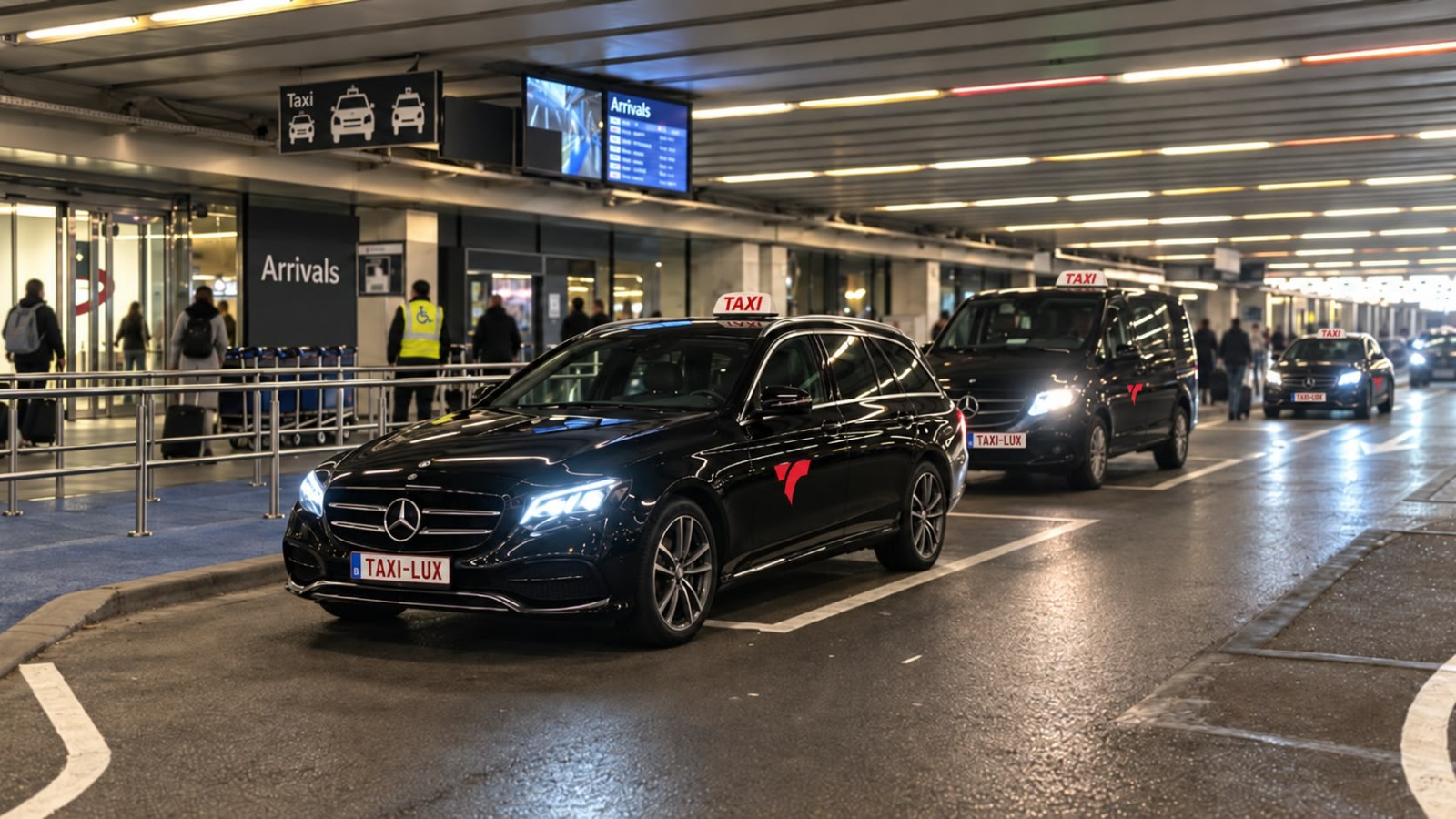 TAXI-LUX-ophaalpunt nabij de aankomsthal