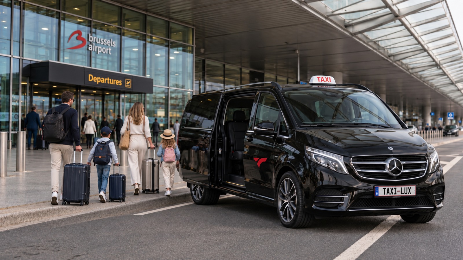 TAXI-LUX-voertuig voor een transfer naar Brussels Airport